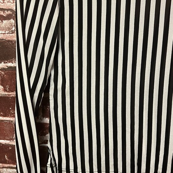 Vintage Gianni Versace Silk Striped Long Sleeve Top - Size 40 - Picture 6 of 13